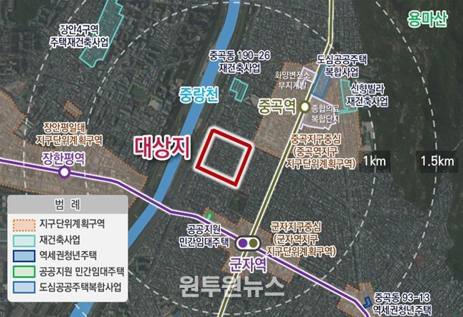 위치도(광진구 중곡1동 254-15 일대)