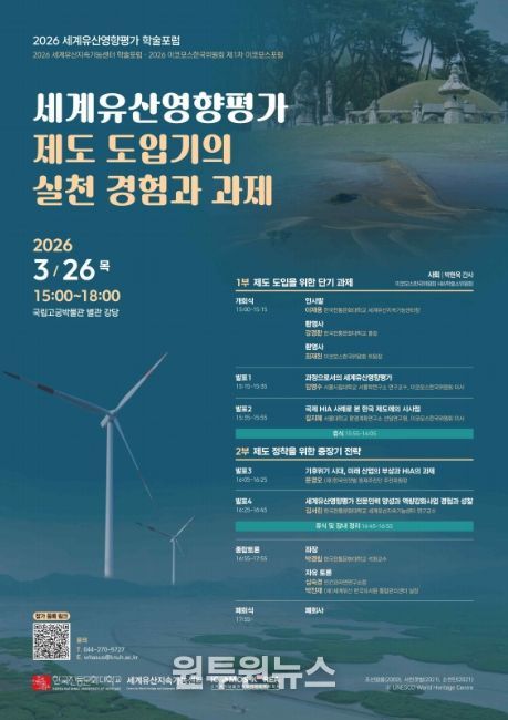 '세계유산영향평가 제도 도입기의 실천 경험과 과제' 학술 토론회 포스터